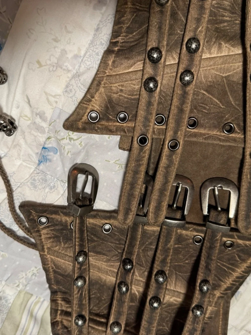 Punk Rave corset waist clincher belt BROWN